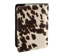 Wykjtwo Piel De Vacuno con Manchas Negras Y Marrones, Funda para Pasaporte Cartera de Viaje de Cuero PU Funda para Pasaporte Fundas para Pasaporte 6,5 Pulgadas