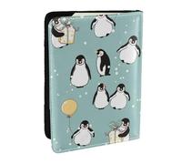 Wykjtwo Pingüino Globo Copo De Nieve, Funda para Pasaporte Cartera de Viaje de Cuero PU Funda para Pasaporte Fundas para Pasaporte 6,5 Pulgadas