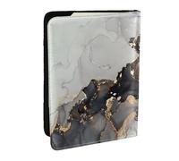 Wykjtwo Pintura artística negra y Dorada., Funda para Pasaporte Cartera de Viaje de Cuero PU Funda para Pasaporte Fundas para Pasaporte 6,5 Pulgadas