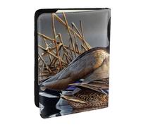 Wykjtwo Pintura De Pato En El Agua, Funda para Pasaporte Cartera de Viaje de Cuero PU Funda para Pasaporte Fundas para Pasaporte 6,5 Pulgadas