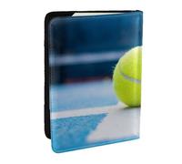 Wykjtwo Pintura de Pelota de Tenis, Funda para Pasaporte Cartera de Viaje de Cuero PU Funda para Pasaporte Fundas para Pasaporte 6,5 Pulgadas