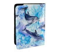 Wykjtwo Pintura Delfín, Funda para Pasaporte Cartera de Viaje de Cuero PU Funda para Pasaporte Fundas para Pasaporte 6,5 Pulgadas