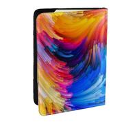 Wykjtwo Pintura Diamante Colores Brillantes, Funda para Pasaporte Cartera de Viaje de Cuero PU Funda para Pasaporte Fundas para Pasaporte 6,5 Pulgadas