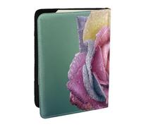 Wykjtwo Planta Colorida de pétalos de Rosa romántica, Funda para Pasaporte Cartera de Viaje de Cuero PU Funda para Pasaporte Fundas para Pasaporte 6,5 Pulgadas