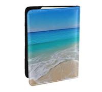 Wykjtwo Playa y mar, Funda para Pasaporte Cartera de Viaje de Cuero PU Funda para Pasaporte Fundas para Pasaporte 6,5 Pulgadas