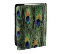 Wykjtwo Plumas de Cola de Pavo Real, Funda para Pasaporte Cartera de Viaje de Cuero PU Funda para Pasaporte Fundas para Pasaporte 6,5 Pulgadas