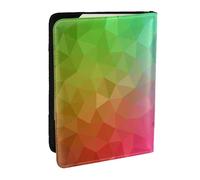 Wykjtwo Poligonal Multicolor Que consiste en triángulos Arco Iris, Funda para Pasaporte Cartera de Viaje de Cuero PU Funda para Pasaporte Fundas para Pasaporte 6,5 Pulgadas