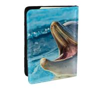 Wykjtwo Precioso delfín Impreso., Funda para Pasaporte Cartera de Viaje de Cuero PU Funda para Pasaporte Fundas para Pasaporte 6,5 Pulgadas