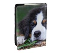 Wykjtwo Precioso Perro de montaña de Berna, Funda para Pasaporte Cartera de Viaje de Cuero PU Funda para Pasaporte Fundas para Pasaporte 6,5 Pulgadas