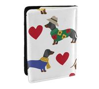 Wykjtwo Precioso Perro Salchicha, Funda para Pasaporte Cartera de Viaje de Cuero PU Funda para Pasaporte Fundas para Pasaporte 6,5 Pulgadas
