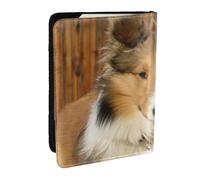 Wykjtwo Precioso Perro sheltie, Funda para Pasaporte Cartera de Viaje de Cuero PU Funda para Pasaporte Fundas para Pasaporte 6,5 Pulgadas