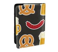 Wykjtwo Pretzel y Cerveza, Funda para Pasaporte Cartera de Viaje de Cuero PU Funda para Pasaporte Fundas para Pasaporte 6,5 Pulgadas