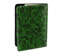 Wykjtwo Programador Código De Computadora Decimal Verde, Funda para Pasaporte Cartera de Viaje de Cuero PU Funda para Pasaporte Fundas para Pasaporte 6,5 Pulgadas