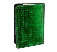 Wykjtwo Programador de codificación de Datos binarios, Funda para Pasaporte Cartera de Viaje de Cuero PU Funda para Pasaporte Fundas para Pasaporte 6,5 Pulgadas