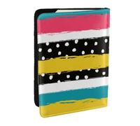 Wykjtwo Puntos Rayas, Funda para Pasaporte Cartera de Viaje de Cuero PU Funda para Pasaporte Fundas para Pasaporte 6,5 Pulgadas