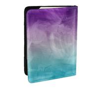 Wykjtwo Púrpura Aqua Verde Azulado Ombre, Funda para Pasaporte Cartera de Viaje de Cuero PU Funda para Pasaporte Fundas para Pasaporte 6,5 Pulgadas