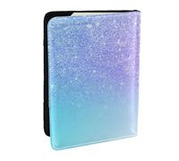 Wykjtwo Púrpura Rosa Brillo Ombre Azul Degradado, Funda para Pasaporte Cartera de Viaje de Cuero PU Funda para Pasaporte Fundas para Pasaporte 6,5 Pulgadas