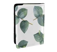 Wykjtwo Ramas De Hojas De Eucalipto Acuarela, Funda para Pasaporte Cartera de Viaje de Cuero PU Funda para Pasaporte Fundas para Pasaporte 6,5 Pulgadas
