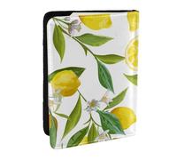 Wykjtwo Ramas De Limonero Exótico Estampadas Delicioso Delicioso, Funda para Pasaporte Cartera de Viaje de Cuero PU Funda para Pasaporte Fundas para Pasaporte 6,5 Pulgadas