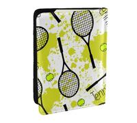 Wykjtwo Raqueta de Tenis, Funda para Pasaporte Cartera de Viaje de Cuero PU Funda para Pasaporte Fundas para Pasaporte 6,5 Pulgadas