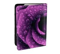 Wykjtwo Rosa Morada Impresa., Funda para Pasaporte Cartera de Viaje de Cuero PU Funda para Pasaporte Fundas para Pasaporte 6,5 Pulgadas
