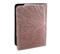 Wykjtwo Rosa Oro Rosa Impreso, Funda para Pasaporte Cartera de Viaje de Cuero PU Funda para Pasaporte Fundas para Pasaporte 6,5 Pulgadas