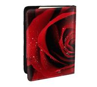 Wykjtwo Rosa roja, Funda para Pasaporte Cartera de Viaje de Cuero PU Funda para Pasaporte Fundas para Pasaporte 6,5 Pulgadas