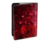 Wykjtwo Rosa roja Impresa., Funda para Pasaporte Cartera de Viaje de Cuero PU Funda para Pasaporte Fundas para Pasaporte 6,5 Pulgadas