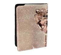 Wykjtwo Rosa Rosa Flor Cobre Lentejuela Brillante Oro, Funda para Pasaporte Cartera de Viaje de Cuero PU Funda para Pasaporte Fundas para Pasaporte 6,5 Pulgadas