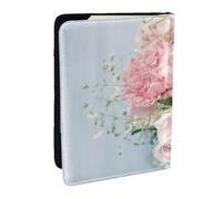 Wykjtwo Rosas Flores Rosadas, Funda para Pasaporte Cartera de Viaje de Cuero PU Funda para Pasaporte Fundas para Pasaporte 6,5 Pulgadas