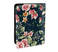 Wykjtwo Rosas Rosas Peonías Hojas Verdes, Funda para Pasaporte Cartera de Viaje de Cuero PU Funda para Pasaporte Fundas para Pasaporte 6,5 Pulgadas