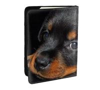 Wykjtwo Rottweiler Cachorros Mascotas Perros Rottweiler Pequeños, Funda para Pasaporte Cartera de Viaje de Cuero PU Funda para Pasaporte Fundas para Pasaporte 6,5 Pulgadas
