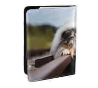 Wykjtwo Rough Collie Bokeh Ferrocarril Perros Mascotas Áspero, Funda para Pasaporte Cartera de Viaje de Cuero PU Funda para Pasaporte Fundas para Pasaporte 6,5 Pulgadas