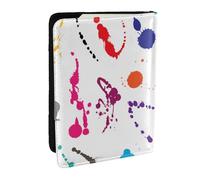 Wykjtwo Salpicaduras de Pintura Abstracta Impresas, Funda para Pasaporte Cartera de Viaje de Cuero PU Funda para Pasaporte Fundas para Pasaporte 6,5 Pulgadas