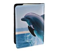 Wykjtwo Saltando Delfines Impreso, Funda para Pasaporte Cartera de Viaje de Cuero PU Funda para Pasaporte Fundas para Pasaporte 6,5 Pulgadas