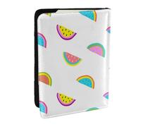 Wykjtwo Sandía de Colores Divertidos, Funda para Pasaporte Cartera de Viaje de Cuero PU Funda para Pasaporte Fundas para Pasaporte 6,5 Pulgadas