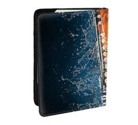 Wykjtwo Saxofón en Fuego y Agua., Funda para Pasaporte Cartera de Viaje de Cuero PU Funda para Pasaporte Fundas para Pasaporte 6,5 Pulgadas