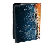 Wykjtwo Saxofón en Llamas y Hielo, Funda para Pasaporte Cartera de Viaje de Cuero PU Funda para Pasaporte Fundas para Pasaporte 6,5 Pulgadas