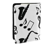 Wykjtwo Saxofón Música Musical, Funda para Pasaporte Cartera de Viaje de Cuero PU Funda para Pasaporte Fundas para Pasaporte 6,5 Pulgadas