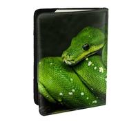 Wykjtwo Serpiente Reptil Verde, Funda para Pasaporte Cartera de Viaje de Cuero PU Funda para Pasaporte Fundas para Pasaporte 6,5 Pulgadas