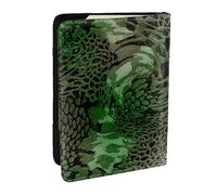 Wykjtwo Serpiente Verde Estampada, Funda para Pasaporte Cartera de Viaje de Cuero PU Funda para Pasaporte Fundas para Pasaporte 6,5 Pulgadas