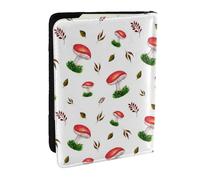 Wykjtwo Setas Rojas De Otoño, Funda para Pasaporte Cartera de Viaje de Cuero PU Funda para Pasaporte Fundas para Pasaporte 6,5 Pulgadas