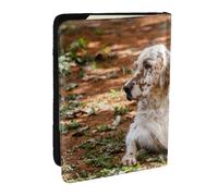 Wykjtwo Setter Inglés Otoño Mascotas Perros Inglés, Funda para Pasaporte Cartera de Viaje de Cuero PU Funda para Pasaporte Fundas para Pasaporte 6,5 Pulgadas