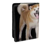 Wykjtwo Shiba Inu Akita Inu, Funda para Pasaporte Cartera de Viaje de Cuero PU Funda para Pasaporte Fundas para Pasaporte 6,5 Pulgadas