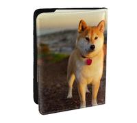 Wykjtwo Shiba Inu Mascotas Perros Atardecer Bokeh Shiba Inu, Funda para Pasaporte Cartera de Viaje de Cuero PU Funda para Pasaporte Fundas para Pasaporte 6,5 Pulgadas