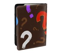Wykjtwo Signo de interrogación Colorido, Funda para Pasaporte Cartera de Viaje de Cuero PU Funda para Pasaporte Fundas para Pasaporte 6,5 Pulgadas