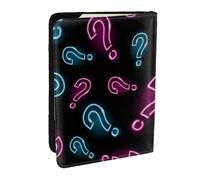 Wykjtwo Signo de interrogación de neón sin Costuras, Funda para Pasaporte Cartera de Viaje de Cuero PU Funda para Pasaporte Fundas para Pasaporte 6,5 Pulgadas