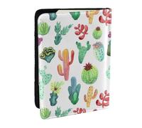 Wykjtwo Suculentas De Cactus De Acuarela, Funda para Pasaporte Cartera de Viaje de Cuero PU Funda para Pasaporte Fundas para Pasaporte 6,5 Pulgadas