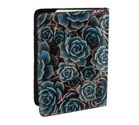 Wykjtwo Suculentas Frescas Impresas, Funda para Pasaporte Cartera de Viaje de Cuero PU Funda para Pasaporte Fundas para Pasaporte 6,5 Pulgadas