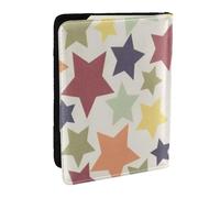 Wykjtwo Superficie Colorida Estrella, Funda para Pasaporte Cartera de Viaje de Cuero PU Funda para Pasaporte Fundas para Pasaporte 6,5 Pulgadas